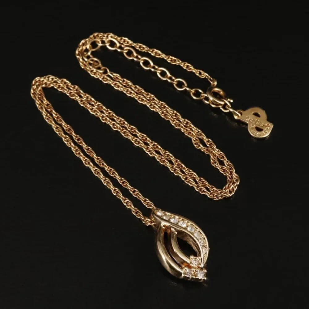 Christian Dior Rhinestone Pendant Necklace-1962-1970 ERA